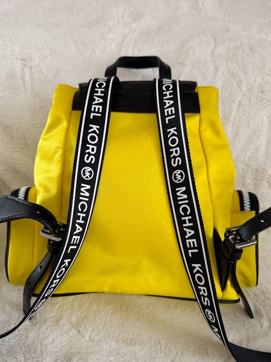 NWT Michael Kors Abbey Yellow Nylon Cargo Backpack main image 12